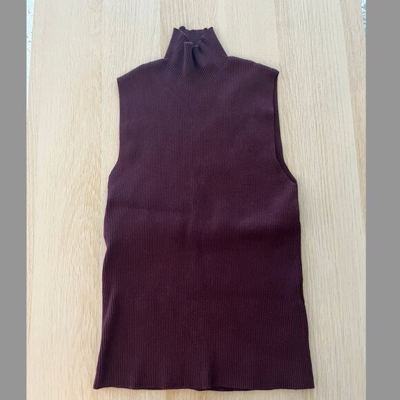 Maroon Turtleneck Tank Top - Picture 1 of 2